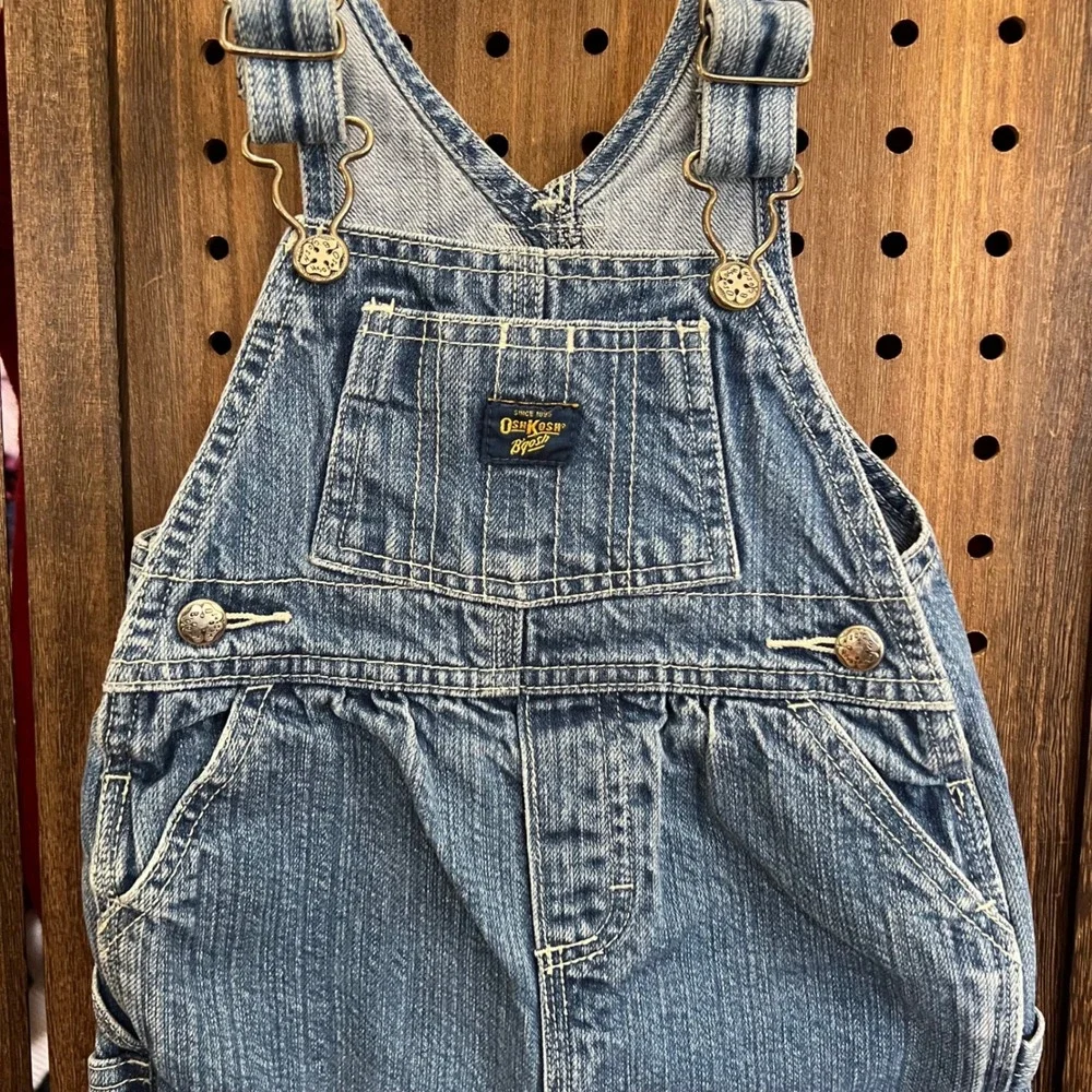 Oshkosh B'Gosh Blue Jean Overalls Size 12 Months VTG 90s Y2k